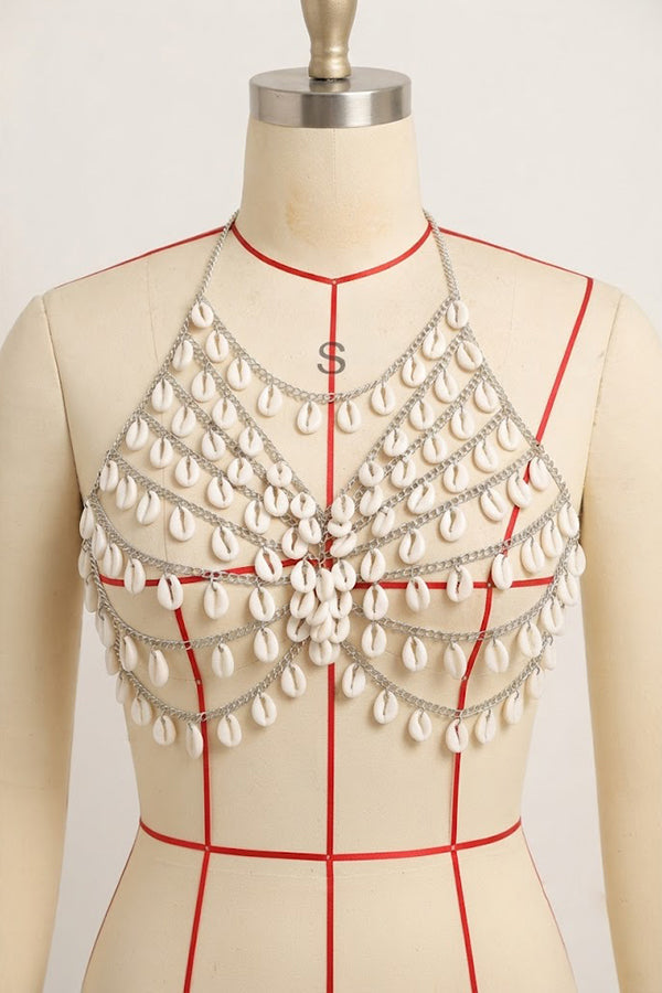 Handmade Seashell Body Chain Top