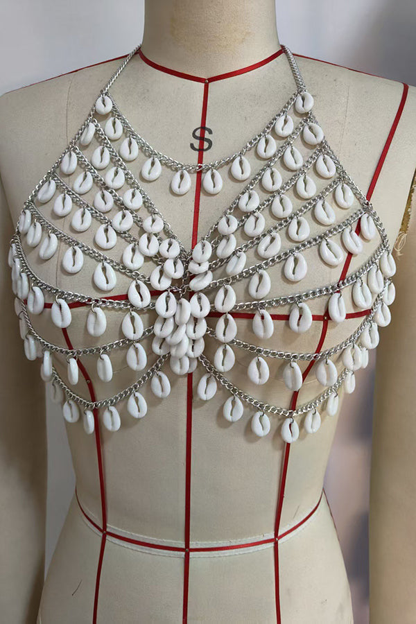 Handmade Seashell Body Chain Top