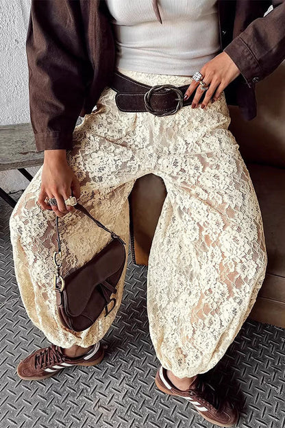 Ibiza Breeze Floral Lace Lantern Pants