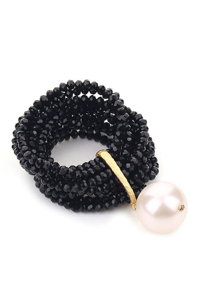 Multi-strand Faux Crystal Bead Bracelet