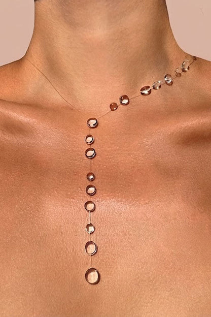 Clear Crystal Dewdrop Collarbone Necklace