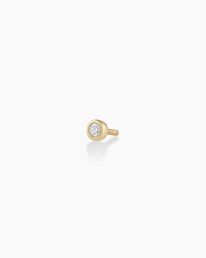 14K Classic Diamond Flat Back Single Stud