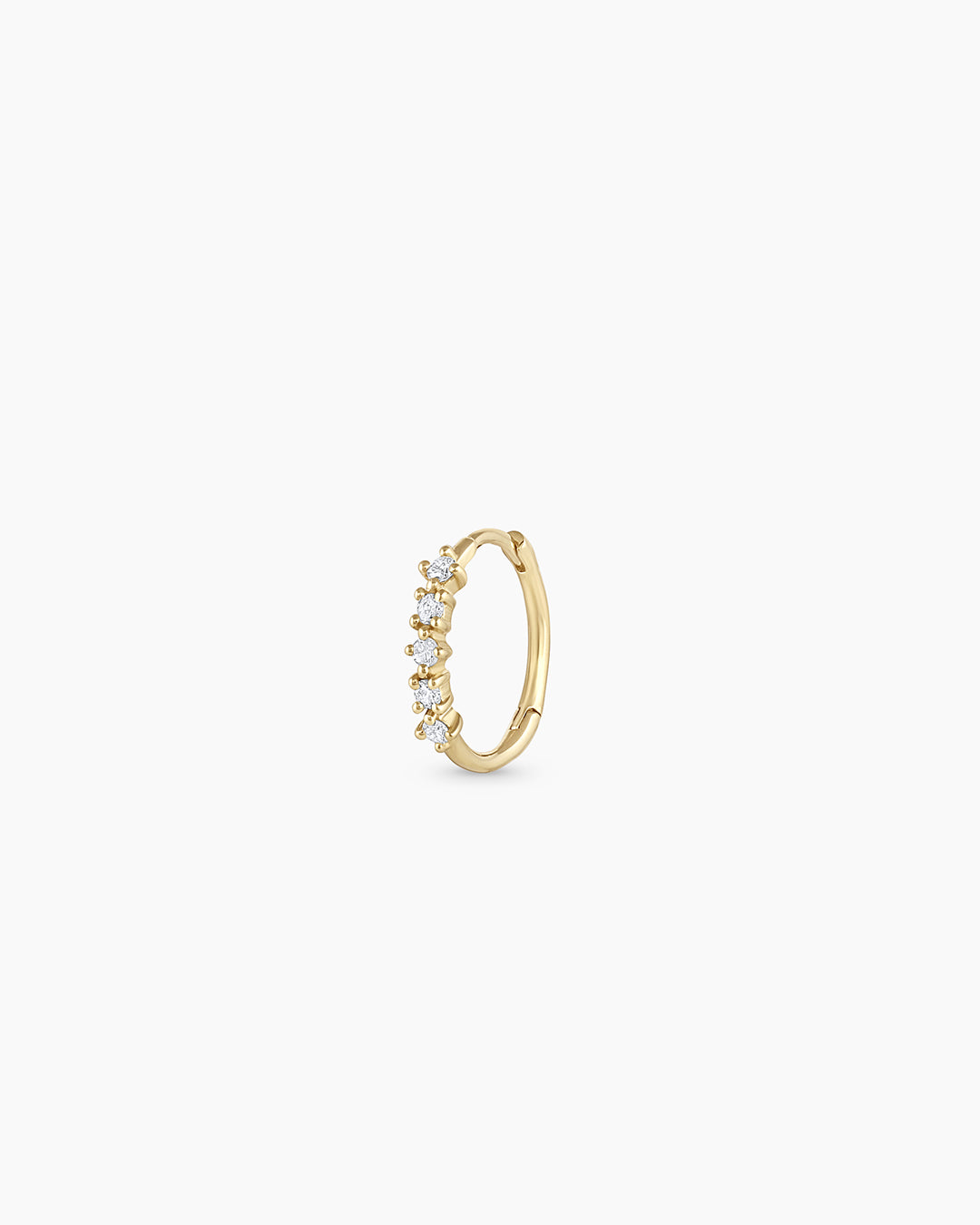 14K Diamond Row Single Huggie