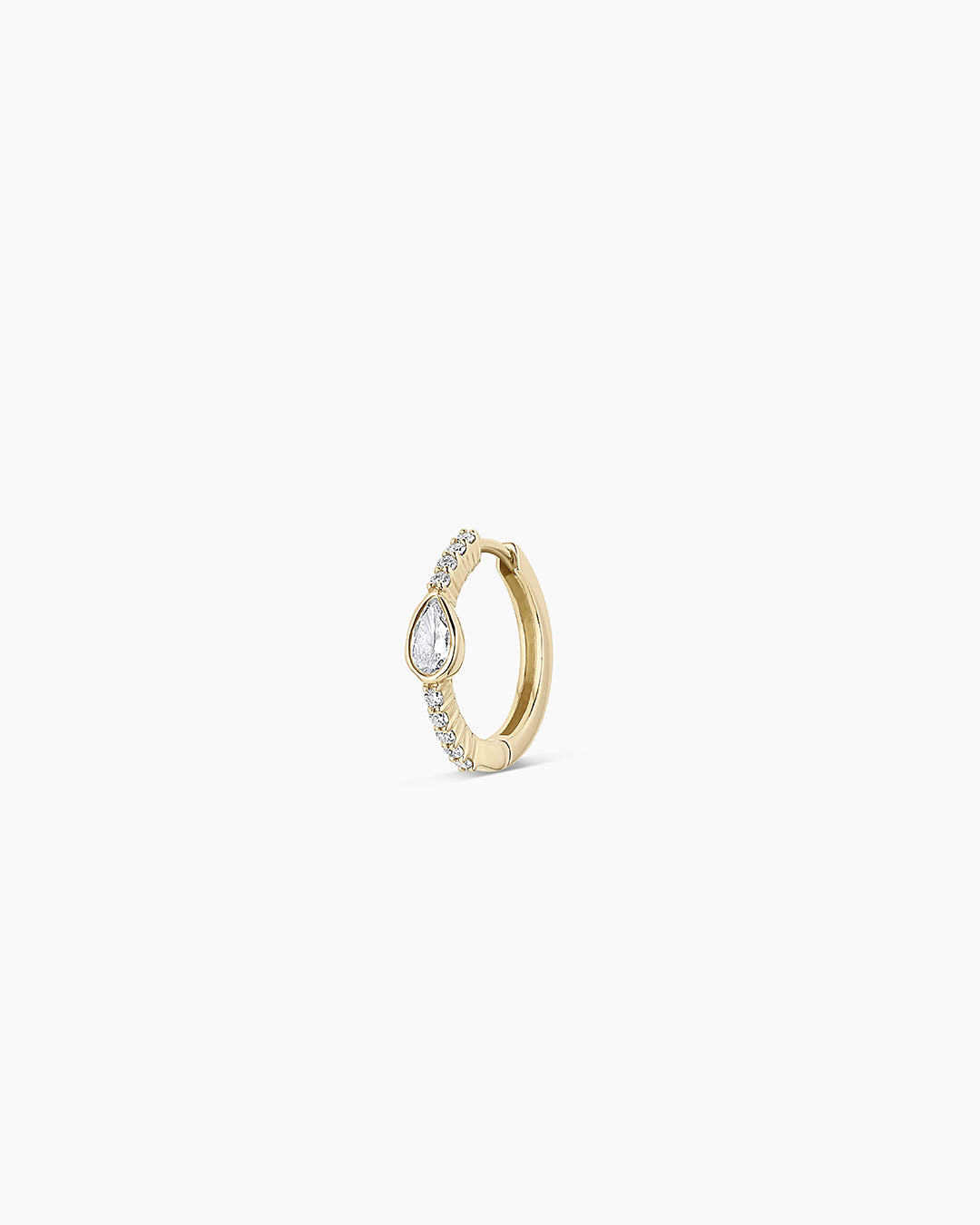 14K Lab Grown Diamond Pear Single Huggie
