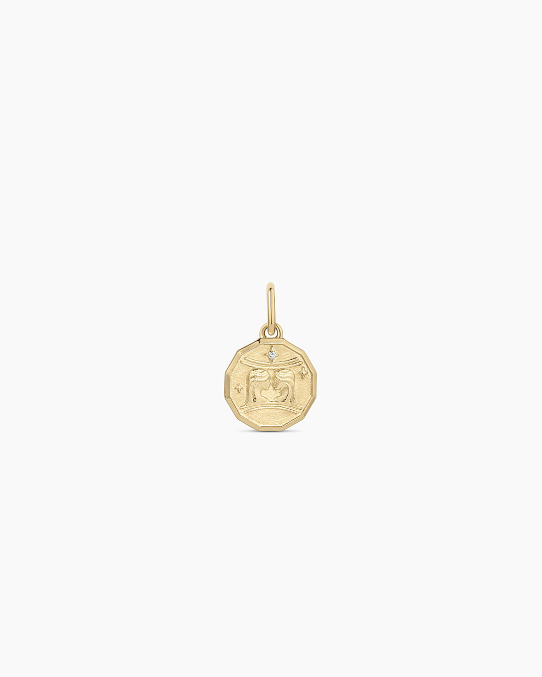 14K Diamond Zodiac Coin Charm