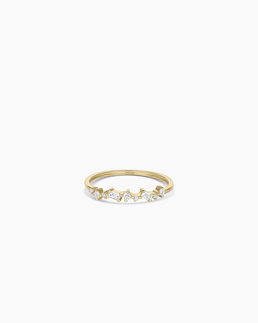 14K Diamond and White Sapphire Amara Cluster Ring