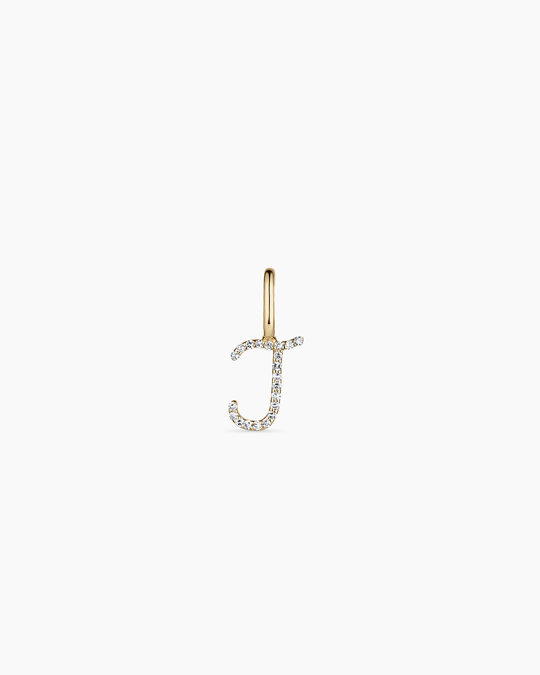 14K Diamond Script Alphabet Charm