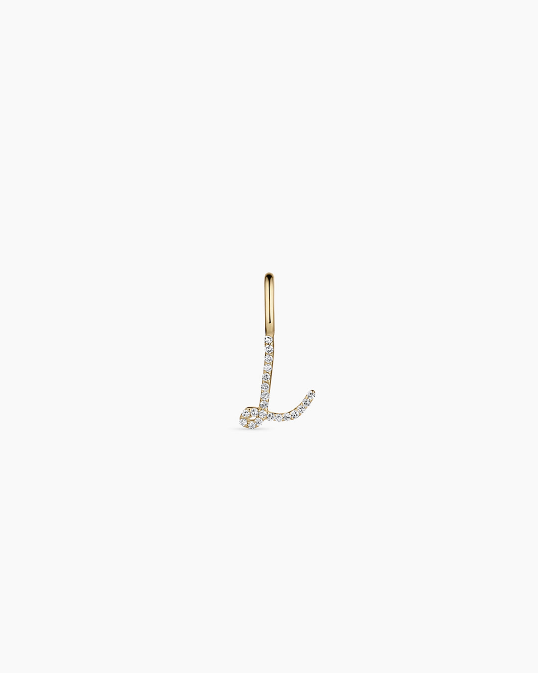 14K Diamond Script Alphabet Charm