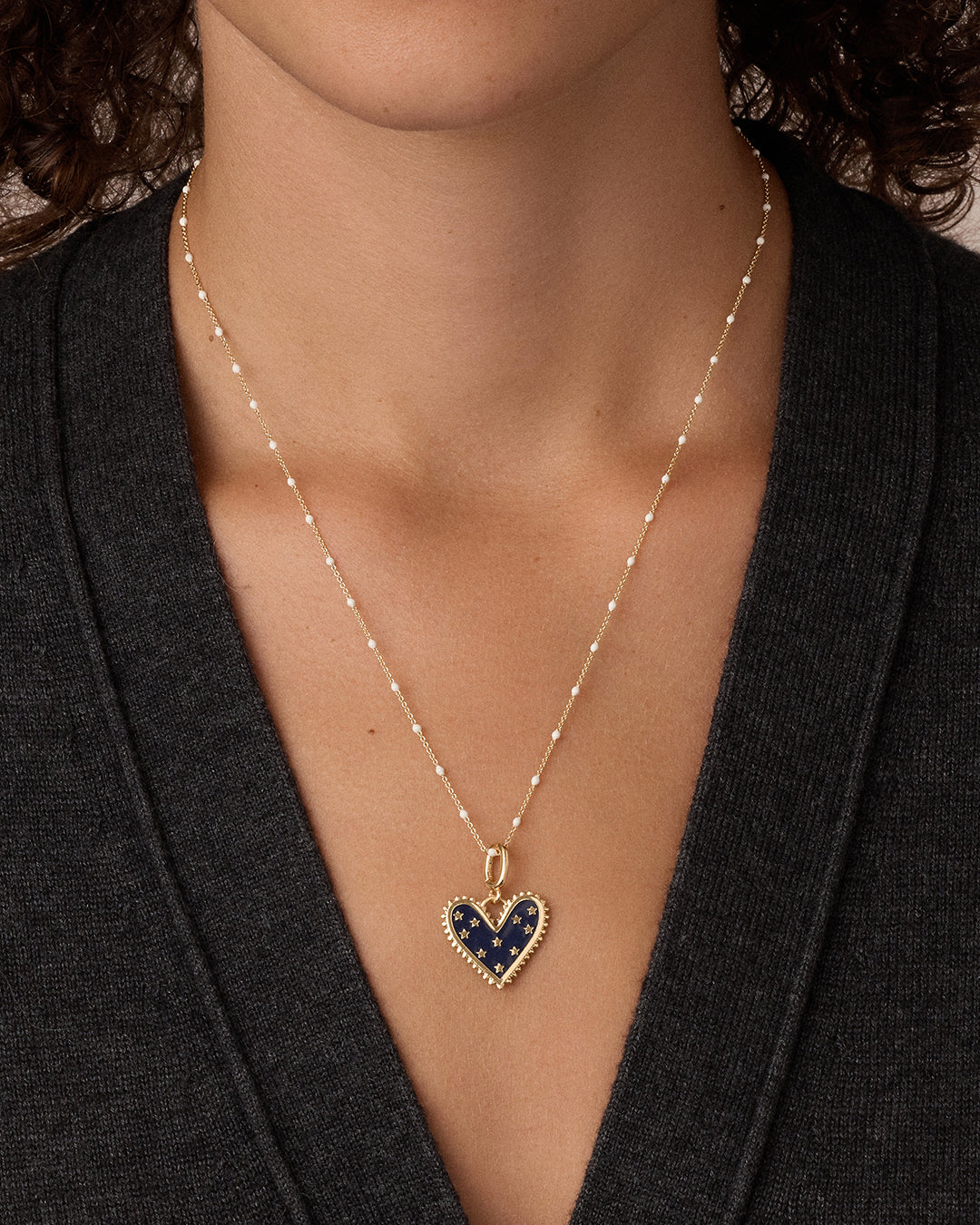 Vintage Heart Star Charm Necklace