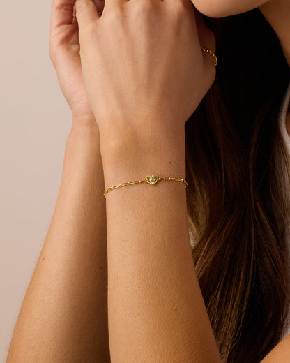 Birthstone Heart Bracelet