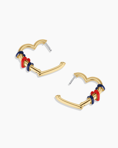 Campbell Heart Bead Hoops