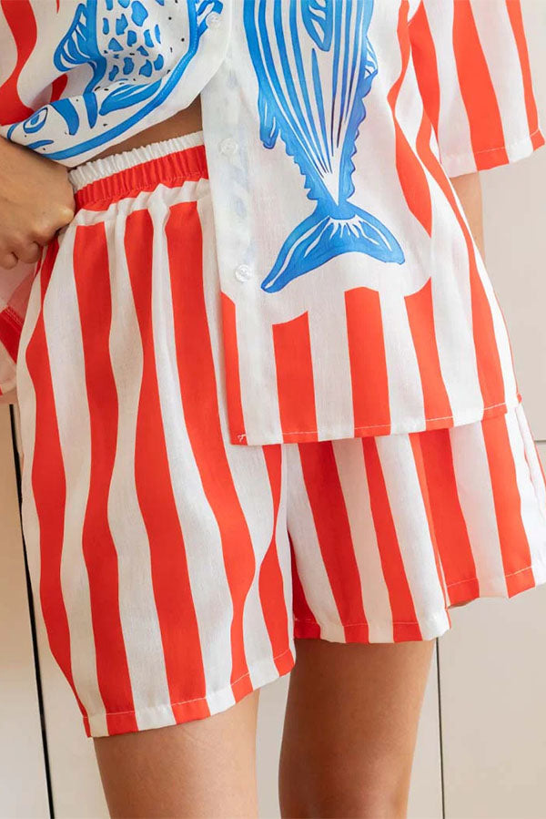Seaside Holiday Striped Loungewear Set