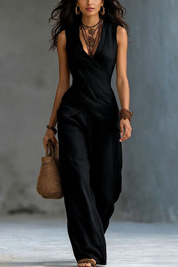 Coastal Muse Linen-Look Two-Piece Set