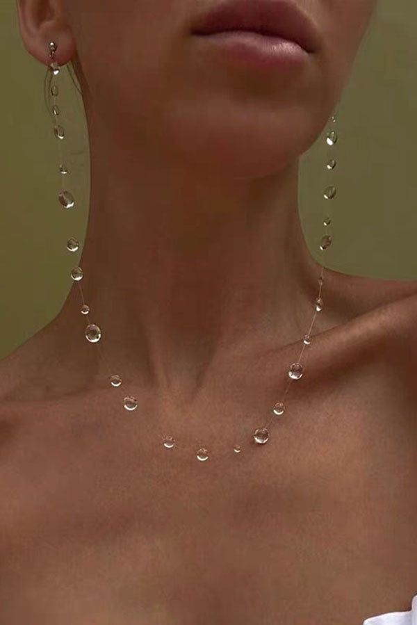 Clear Crystal Dewdrop Earrings