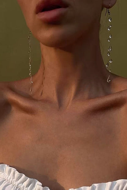 Clear Crystal Dewdrop Earrings