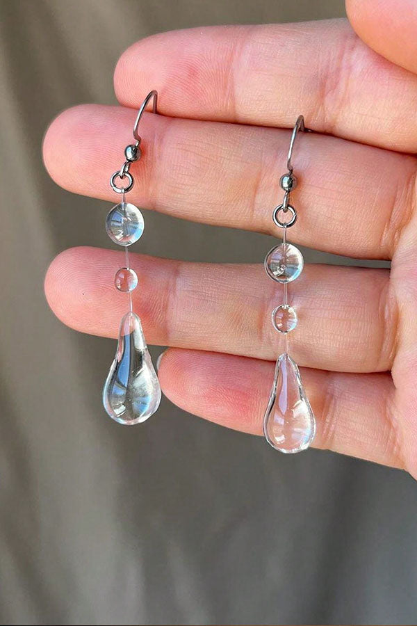 Clear Crystal Dewdrop Earrings