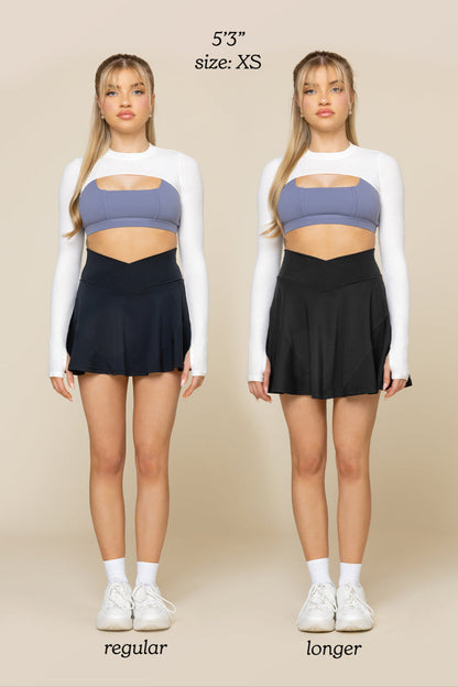 Crisscross Hourglass® Twirl Skort (Longer) - Black