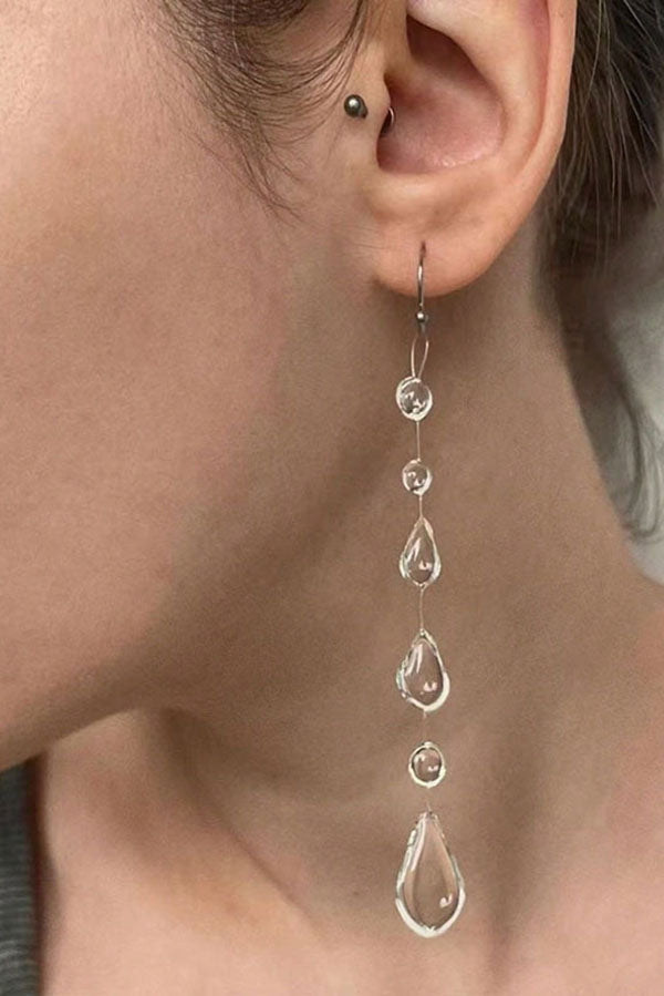 Clear Crystal Dewdrop Earrings