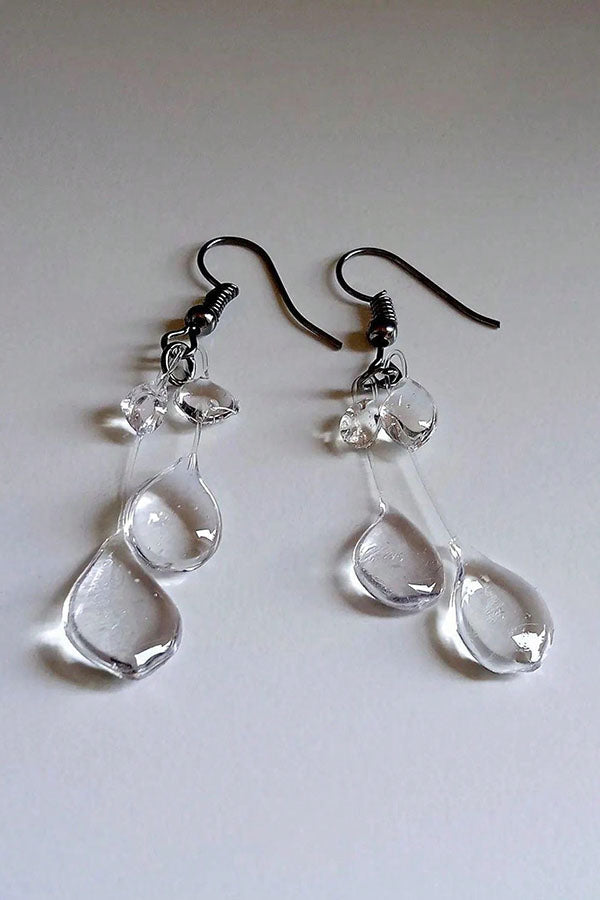 Clear Crystal Dewdrop Earrings
