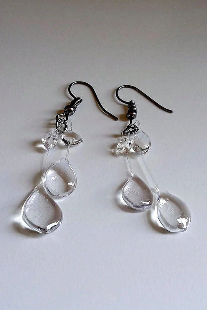 Clear Crystal Dewdrop Earrings