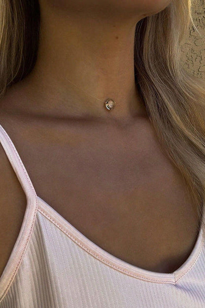 Clear Crystal Dewdrop Collarbone Necklace