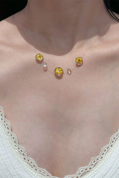 Clear Crystal Dewdrop Collarbone Necklace