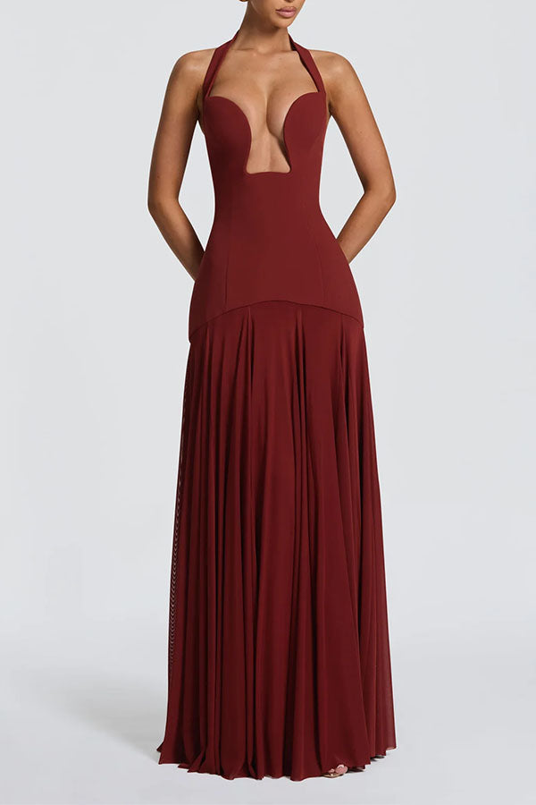Seraphina Deep V Maxi Dress