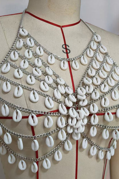 Handmade Seashell Body Chain Top