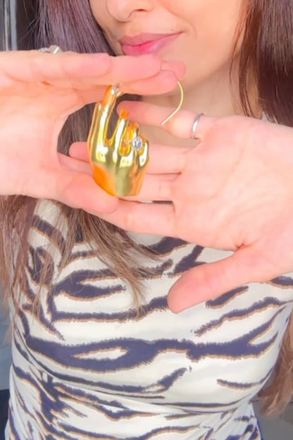 Gesture-shaped Clip-on Earrings