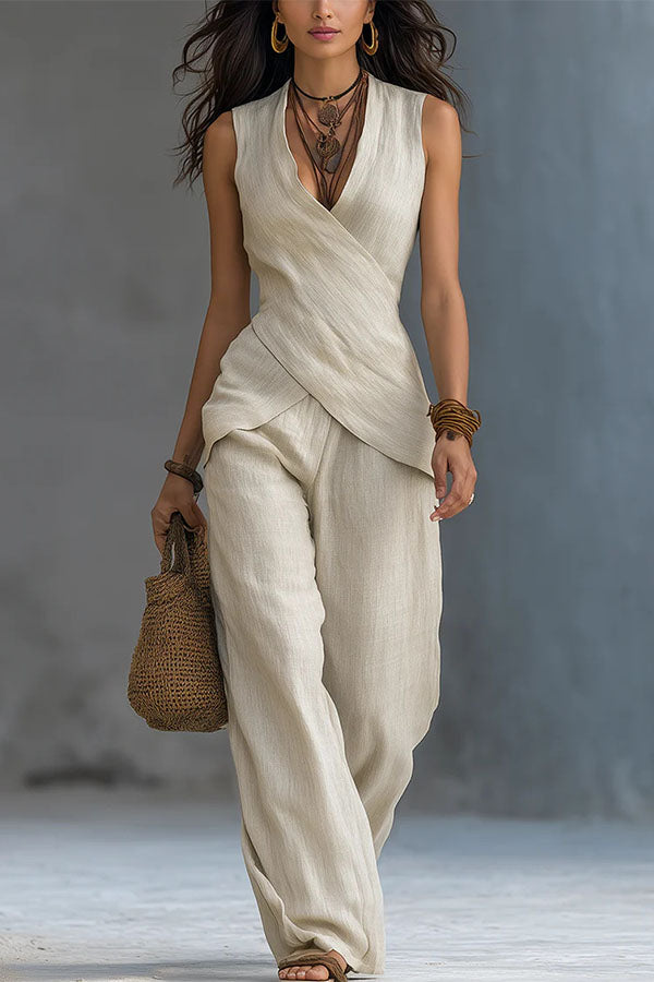 Coastal Muse Linen-Look Two-Piece Set