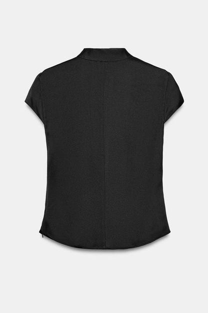 Aurelia Vintage-Inspired Side-Button Mandarin Blouse
