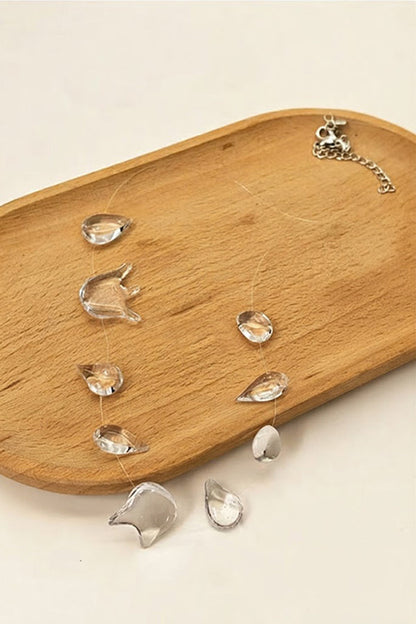 Clear Crystal Dewdrop Collarbone Necklace