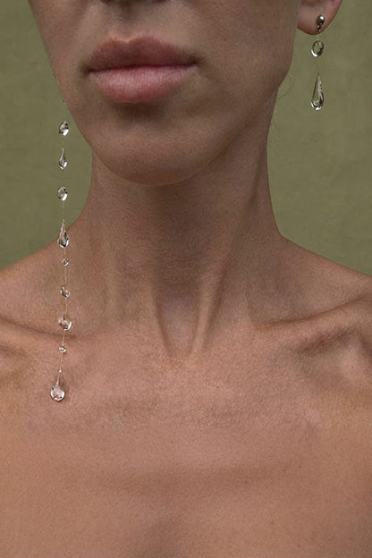 Clear Crystal Dewdrop Earrings