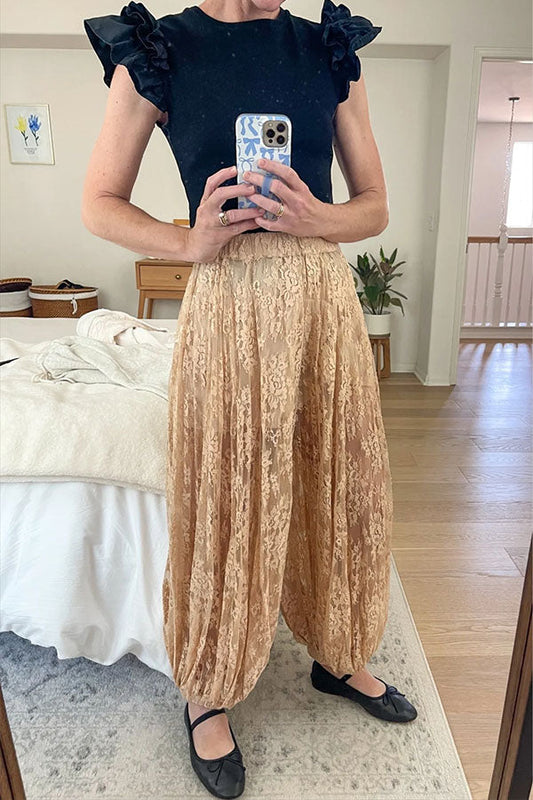 Ibiza Breeze Floral Lace Lantern Pants