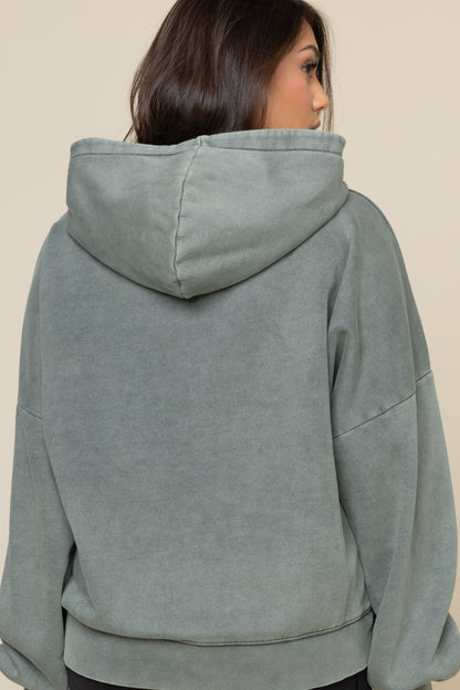 Boxy Boyfriend Hoodie - Vintage Forest Fern