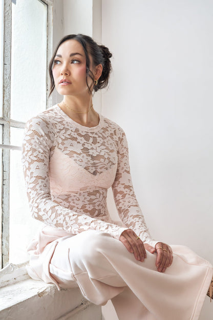 Lace Call Me Baby Long Sleeve - Tutu Pink