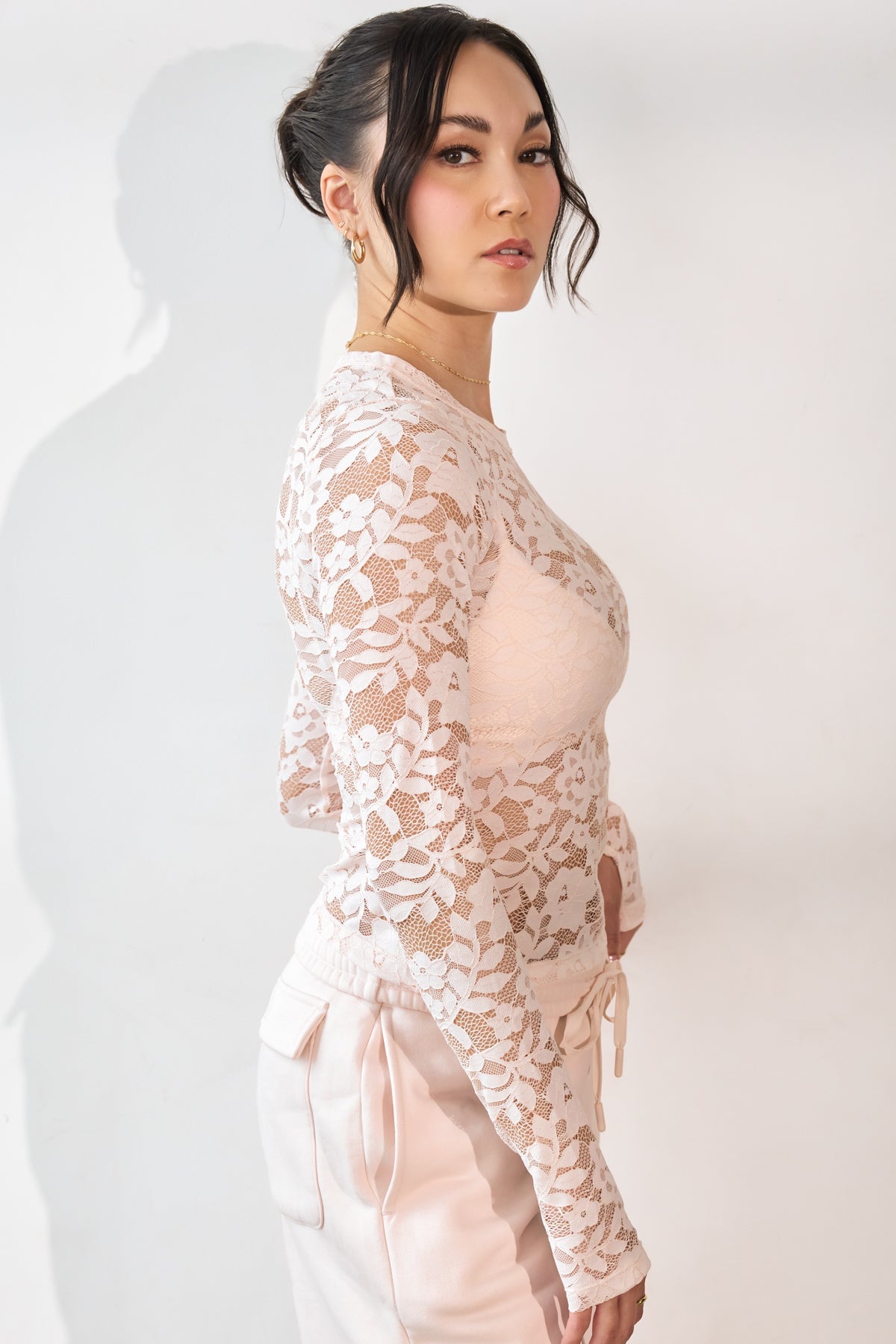 Lace Call Me Baby Long Sleeve - Tutu Pink