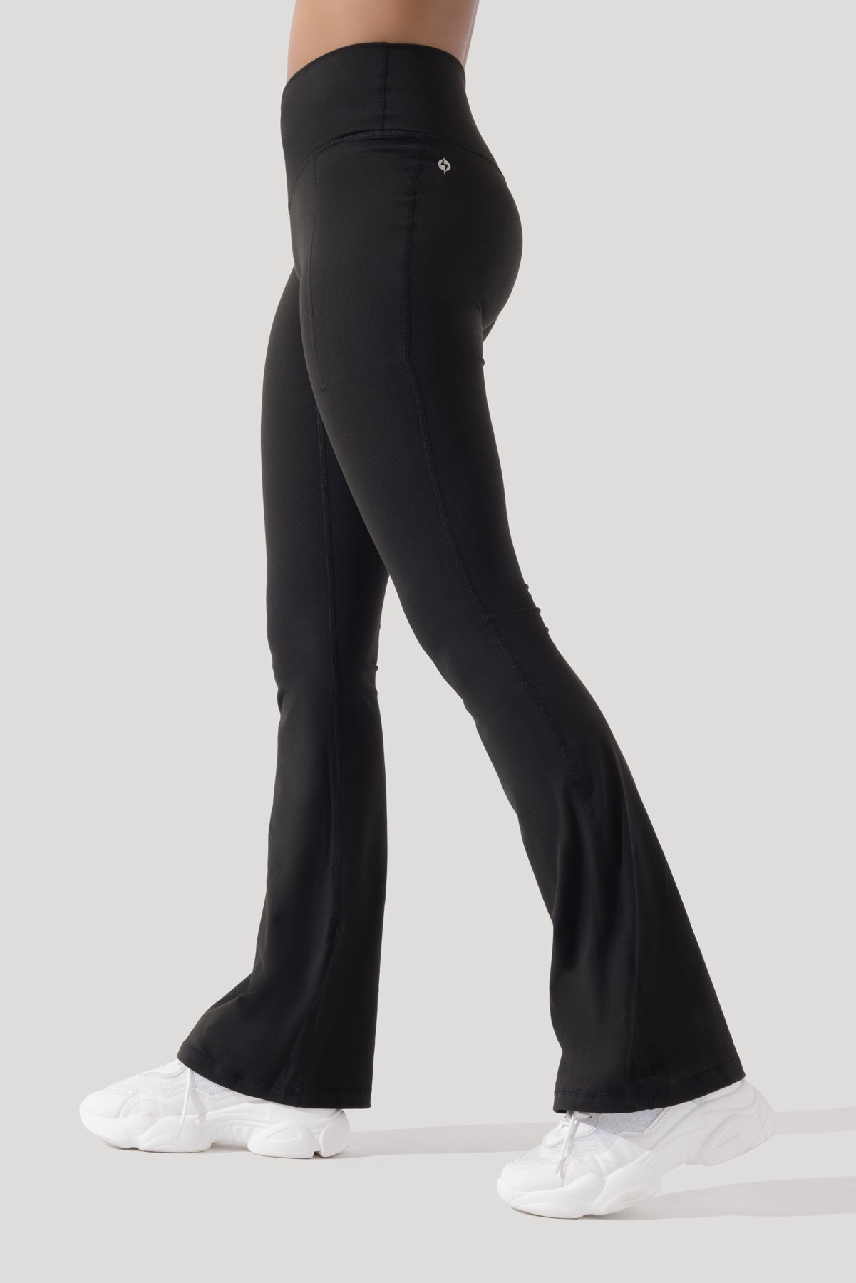 Crisscross Hourglass® Flared Legging with Pockets - Black