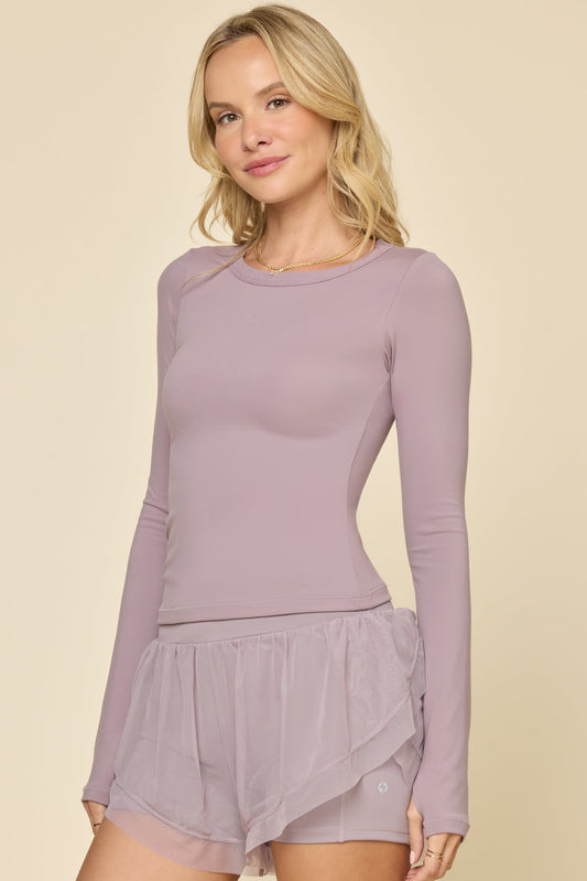 Call Me Baby Long Sleeve Top - Dusty Mauve