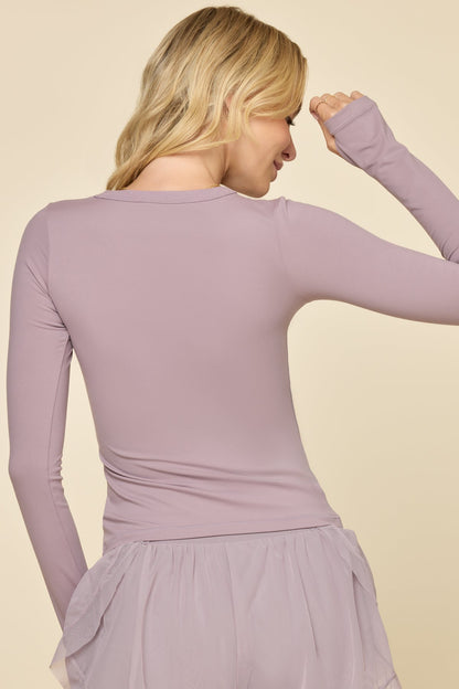 Call Me Baby Long Sleeve Top - Dusty Mauve
