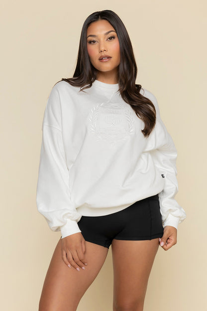 POPFLEX® Active Club Cloud Crewneck Sweater - White