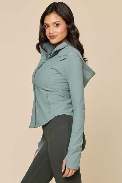 Corset Zip Jacket - Fog Green