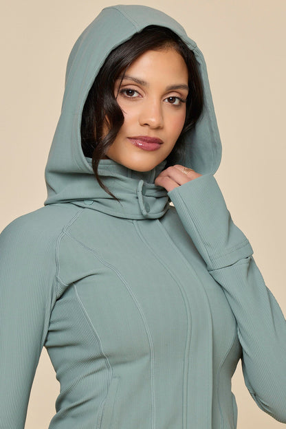 Corset Zip Jacket - Fog Green