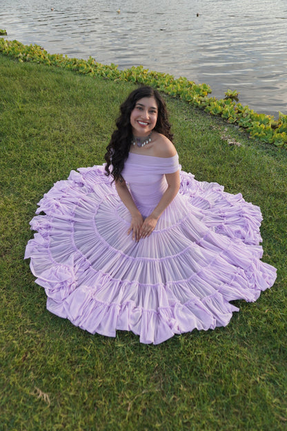Off the Shoulder Tiered Gown by TransformationsbyTracy - DIY Upcycle Kit