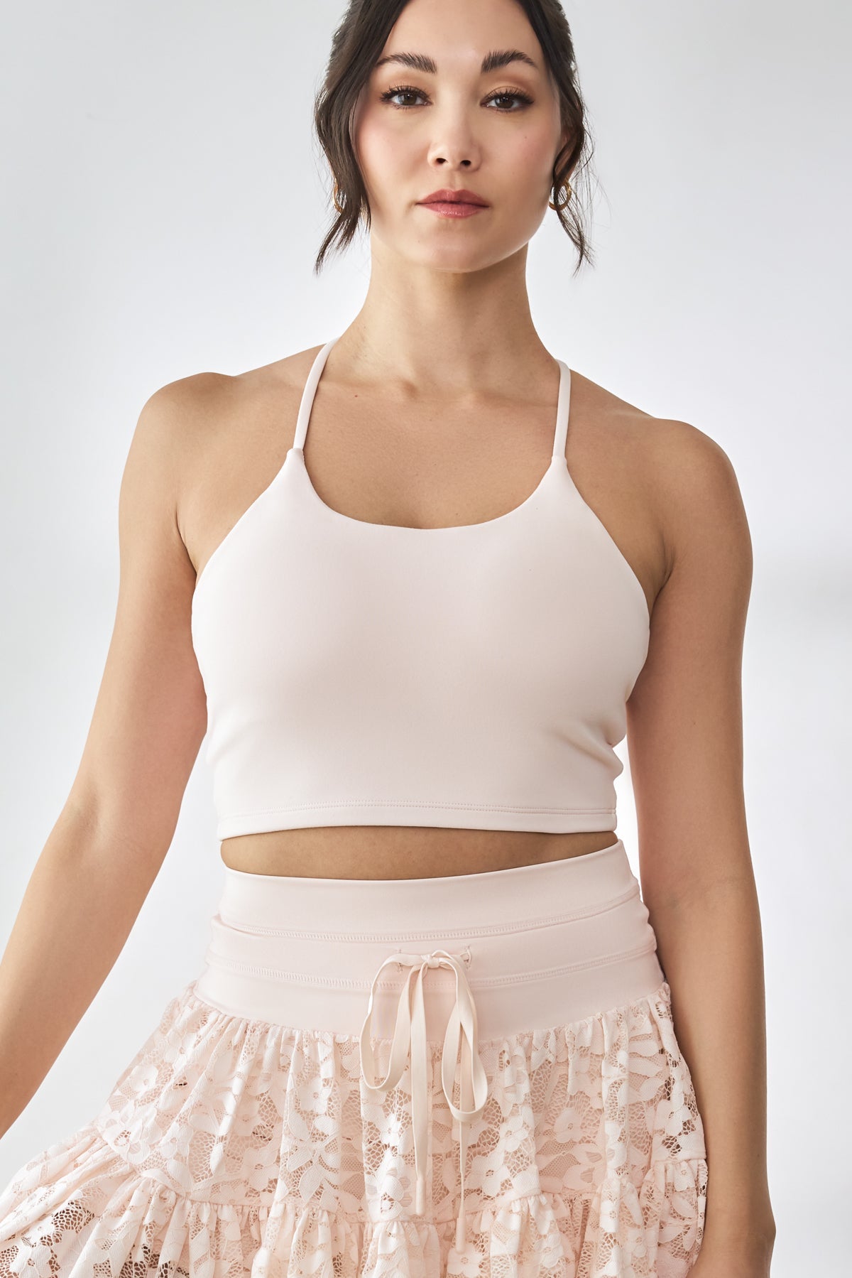 Flexy Crop Top with Bow - Tutu Pink