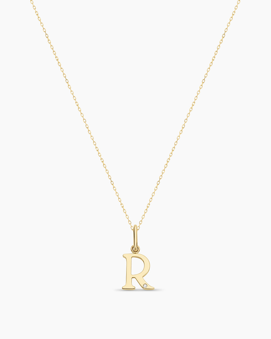 14K Diamond Vintage Alphabet Charm Necklace