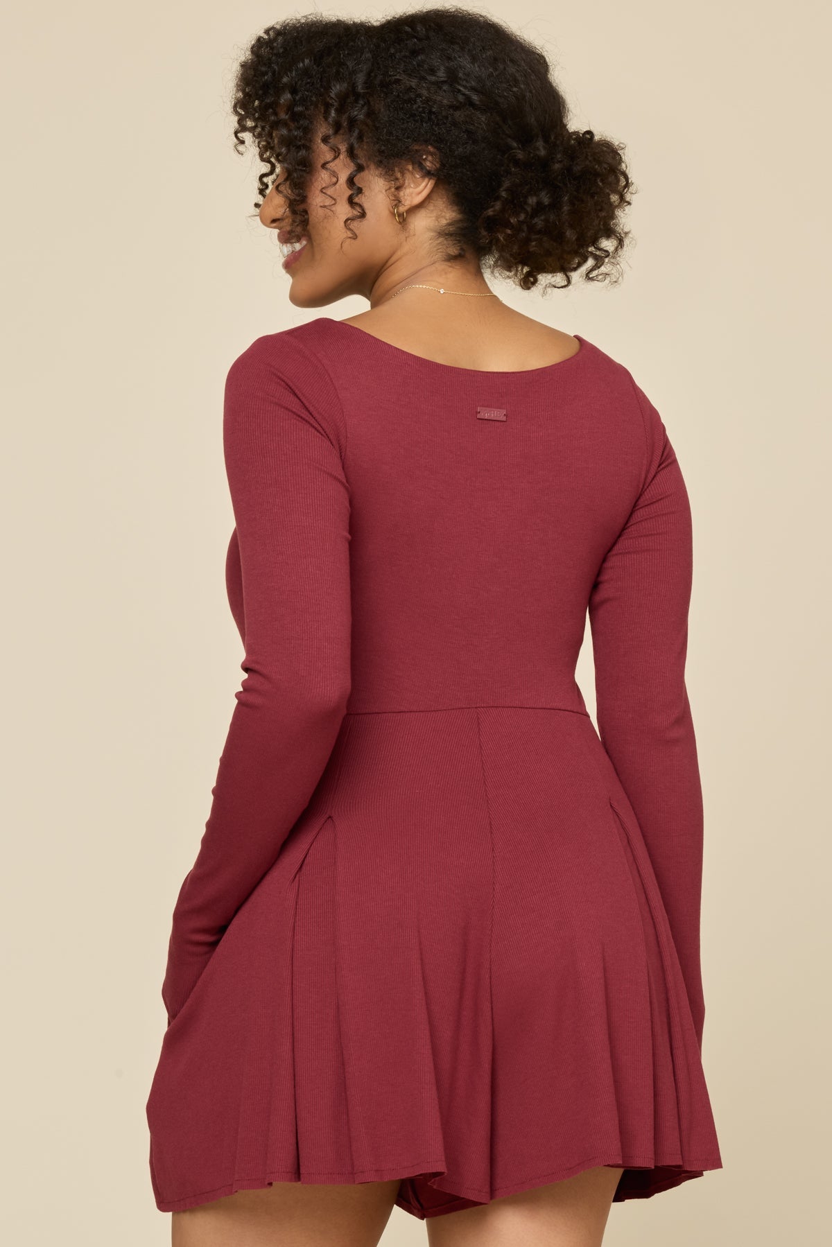 Go with the Flow Long Sleeve Romper - Crimson