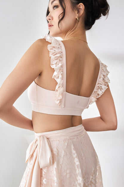 Romance Lace Ruffle Bra  - Tutu Pink