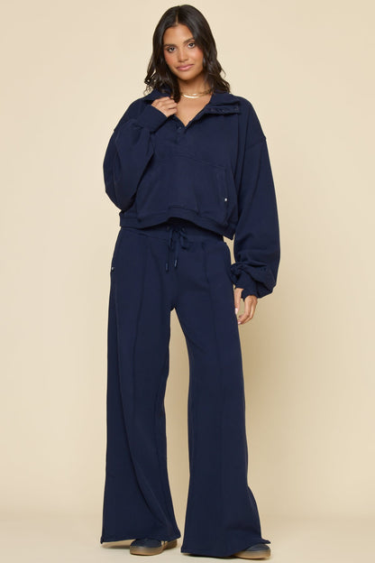 Ooey Gooey Crop Half Zip - Cosmic Navy