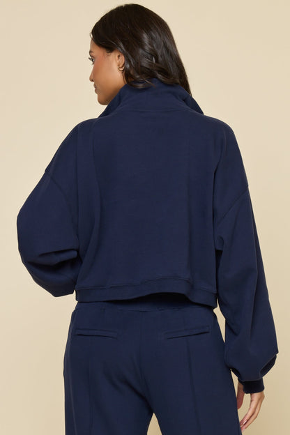Ooey Gooey Crop Half Zip - Cosmic Navy